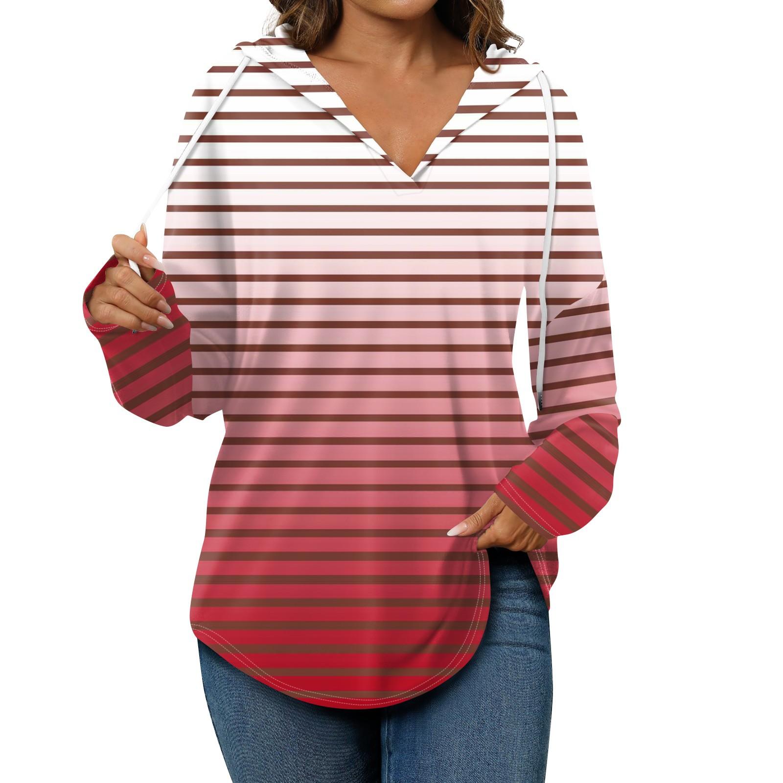 

Женская мода повседневный свитер с V-образным вырезом и длинными рукавами, на завязках, с принтом L красный