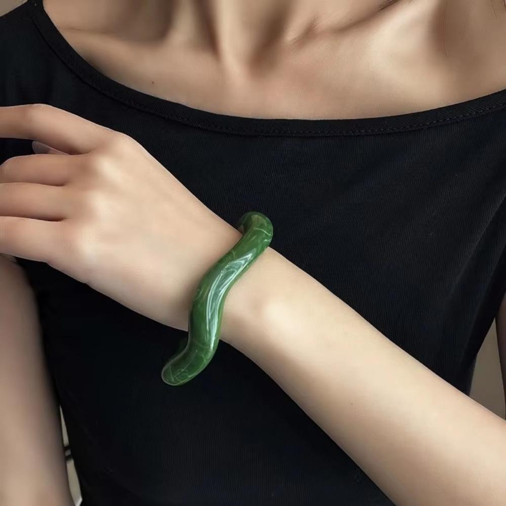 Unregelmäßiges Geometrisches Offenes Armband Mehrfarbig Texturiert Armreif Einfache Manschettenarmbänder Damenschmuck