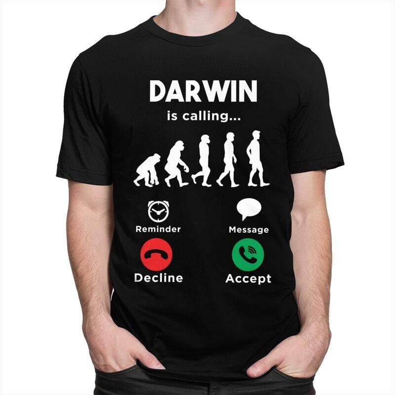 Los geht's Darwin Ruft T-Shirts Herren 100% Baumwolle Tee Tops Valentinstagsgeschenk T-Shirt Kurzarm-T-Shirt