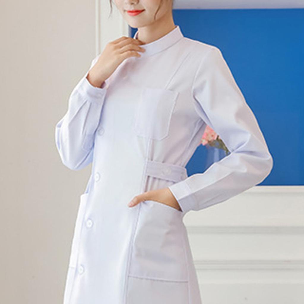 Women's Fashion Bias Lapel Standing Neck Long Sleeve Color Uniform Dresses