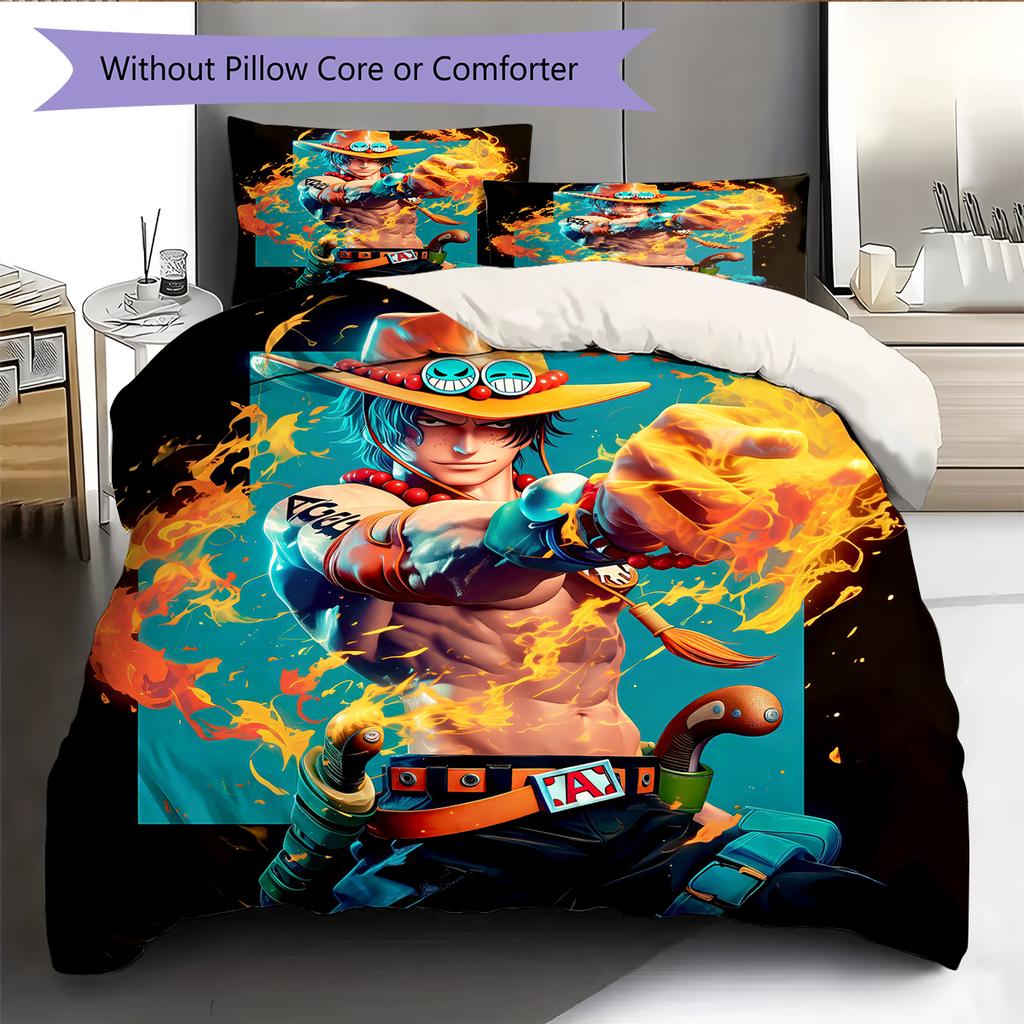 Cartoon Pattern Bedding Quilt Set Quilt Cover Pillowcase Home Decoration Birthday Gift (1 * Duvet Cover + 2 * Pillowcase, Without Core)