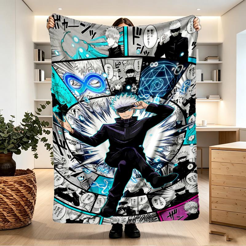 Jujutsu Kaisen Print Blanket - Soft & Comfortable, for Bedroom, Travel, Sofa, Home Decoration - Birthday Christmas Gift for Friend