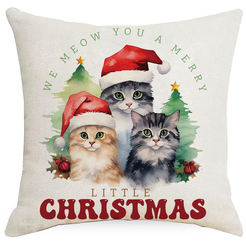 Christmas Cat Pillowcase Sofa Decoration Pillowcase Nordic Simple Modern Christmas Day