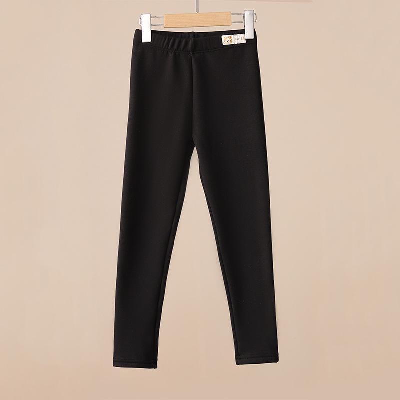 Kids' Fleece-Lined Leggings: Warm Autumn & Winter Wear for Boys and Girls - Versatile One-Piece Pants.