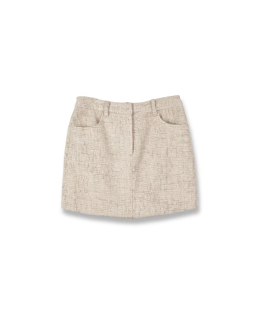 Beulaunyadeu W Tweed Mini Skirt, Beige