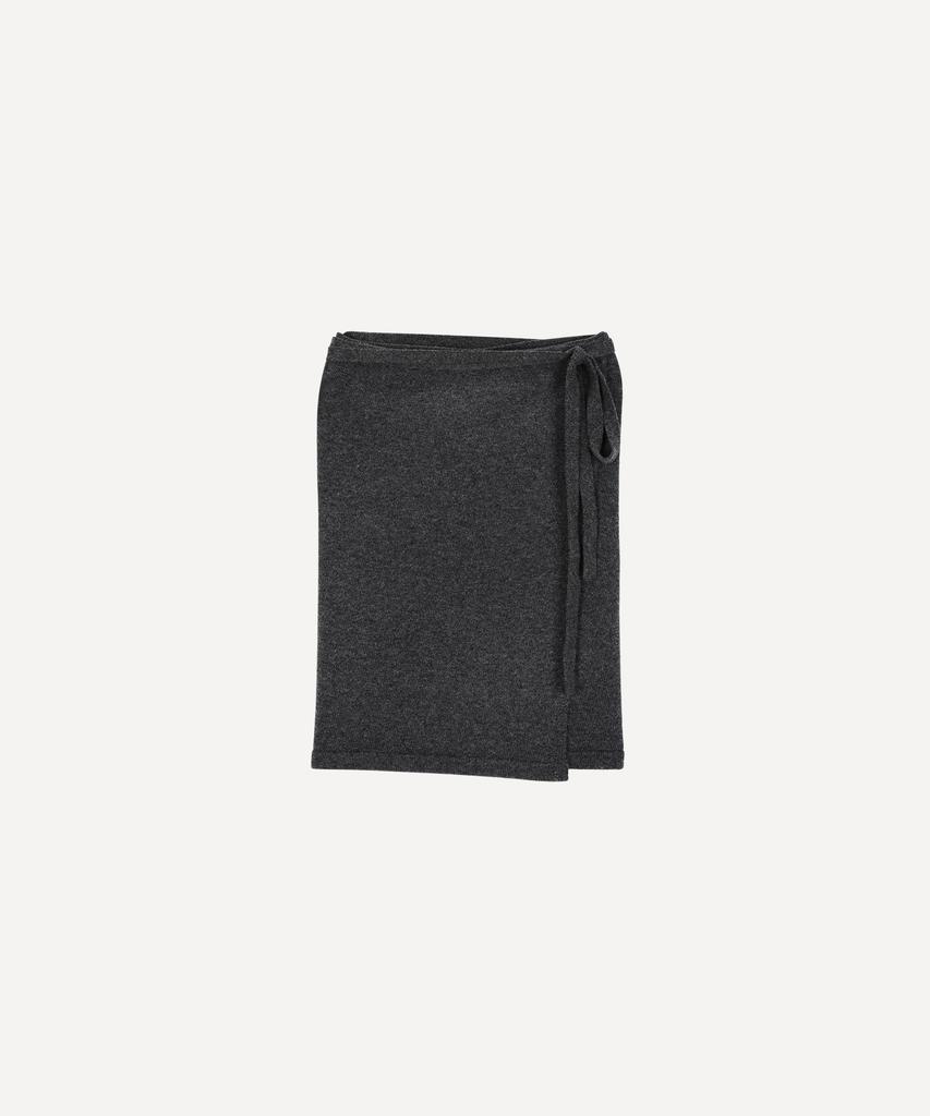 Daenkeudieo Layered Knit Wrap Set Pants - Charcoal