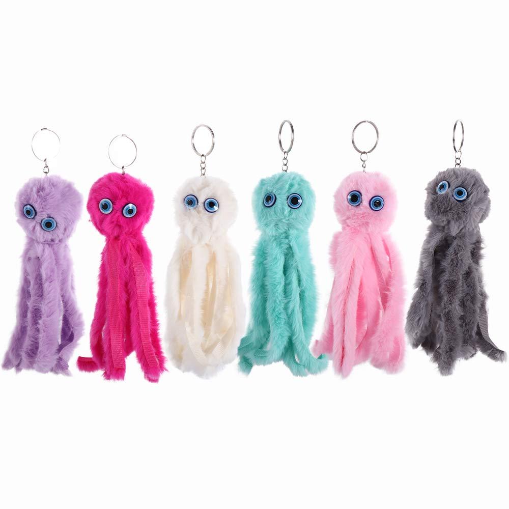 Portachiavi a Forma di Peluche, Ciondolo per Borsa, Accessori per Interni, Ciondolo Peluche, Portachiavi Peluche Polpo, Portachiavi Polpo Peluche, Portachiavi Peluche