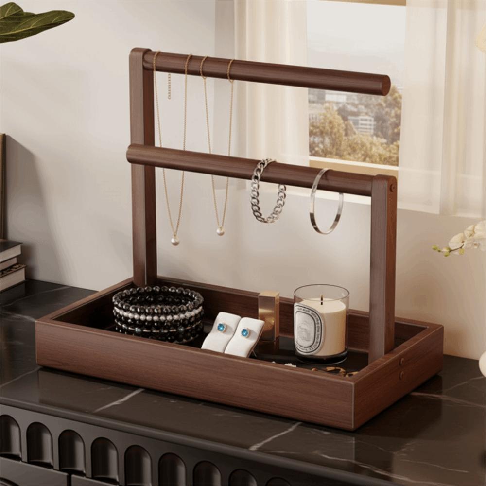 Retro Style Jewelry Stand Solid Wood Jewellery Organizer Jewelry Display Stand Closet Organization