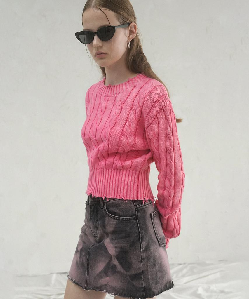 VIVACIOUS Erica Round Damage Knit - 3Col