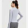 New Spring Autumn Zipper Slim Long Sleeve Top Women Stand Collar Sports Tight Yoga Wear Jacket Female