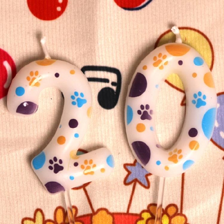 Hundtassar Tema Födelsedagsljus Siffra 0 till 9 Tassar Tårtdekorationer Tassavtryck Födelsedagskalasartiklar