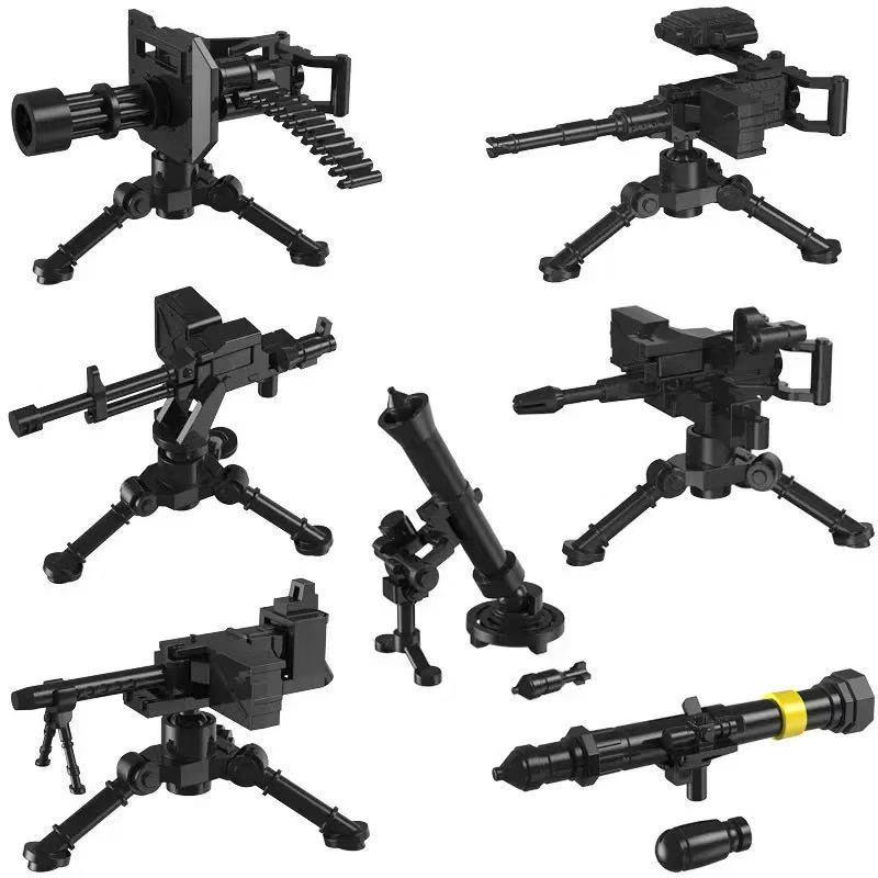 

Cross-border Military Building Blocks: Heavy Firepower Gatling, Mortar, Rocket Launcher, Machine Gun Toy Set