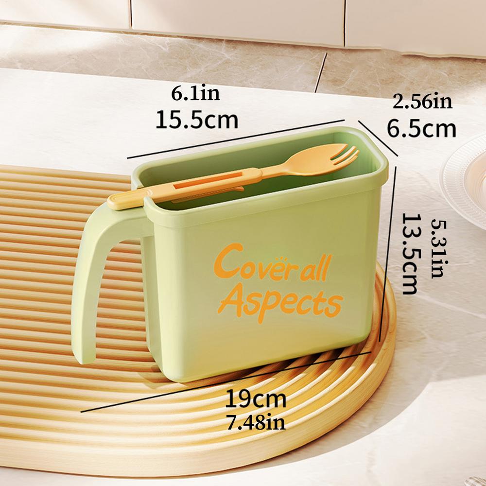 

Noodle Soup Bowls With Fork Heat Resistant Safe Large Capacity Portable Instant Noodle Soup Bowl For Home Dorm Office Apartment зелёный