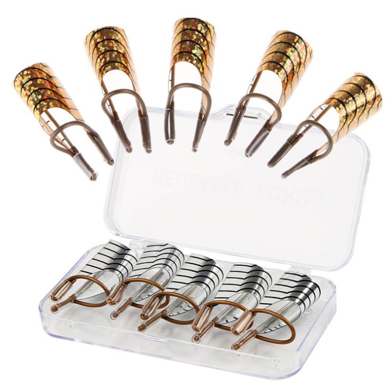 5pcs/Box Reusable Nails Form Acrylic French Nail Art Tips Polish UV Gel Extension Sticker Foils Guide Forms Tool