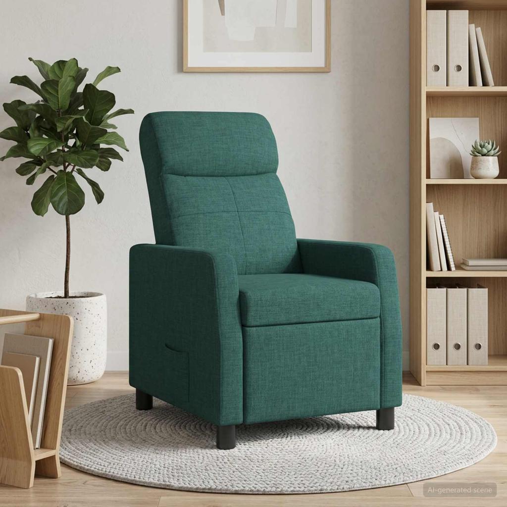 Recliner Dark Green Fabric