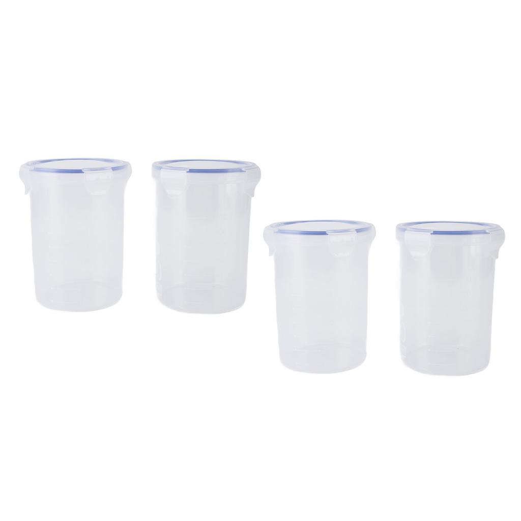 Paint Container Set 1000ml Airtight Transparent Paint Storage Cup with Mixing Ball Paint Brush for R