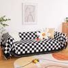 Vintage Checkered Woven Throw Blanket for Sofa Couch Bed Outdoor Camping Picnic Mat Jacquard Bedspread Retro Plaid Tablecloth