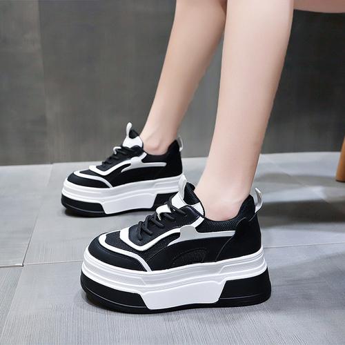 

Модные женские повседневные кроссовки 7 см для скейтбординга, кроссовки для бега, разноцветные кроссовки для тенниса, кроссовки для скейтбординга, кроссовки для ходьбы на открытом воздухе 39 чёрный