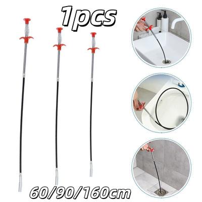 60/90/160cm Multifunctional Pipe Dredging Tool Drain Cleaner Sticks Kitchen Water Channel Sewage Hair Clean Pick Up Tube Tools