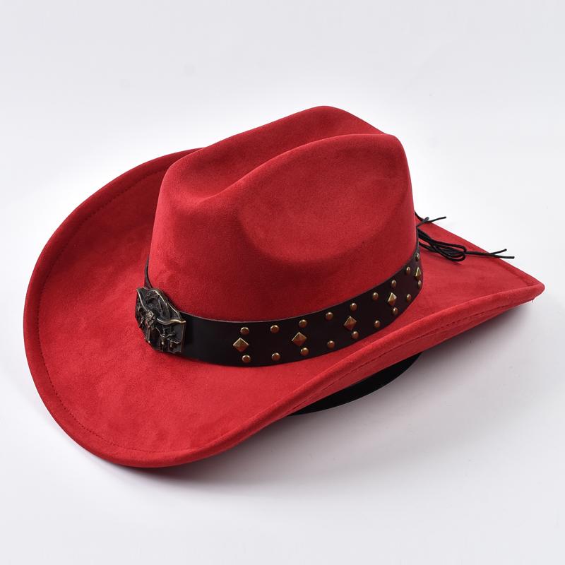 Suede Western Cowboy Hats Vintage Big-edge Gentleman Cowgirl Jazz Hat Holidays Party Cosplay Hat Sombrero Caps