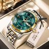 Binbang Quartz Movement Waterproof Luminous Business Fashion Double Calendar Diamond Steel Belt Butterfly Buckle Men's Watch