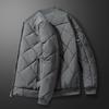Mens Winter Baseball Collar Quilted Jacket Fleece Lined Warm Thick Plaid Cotton Coat Middle Aged