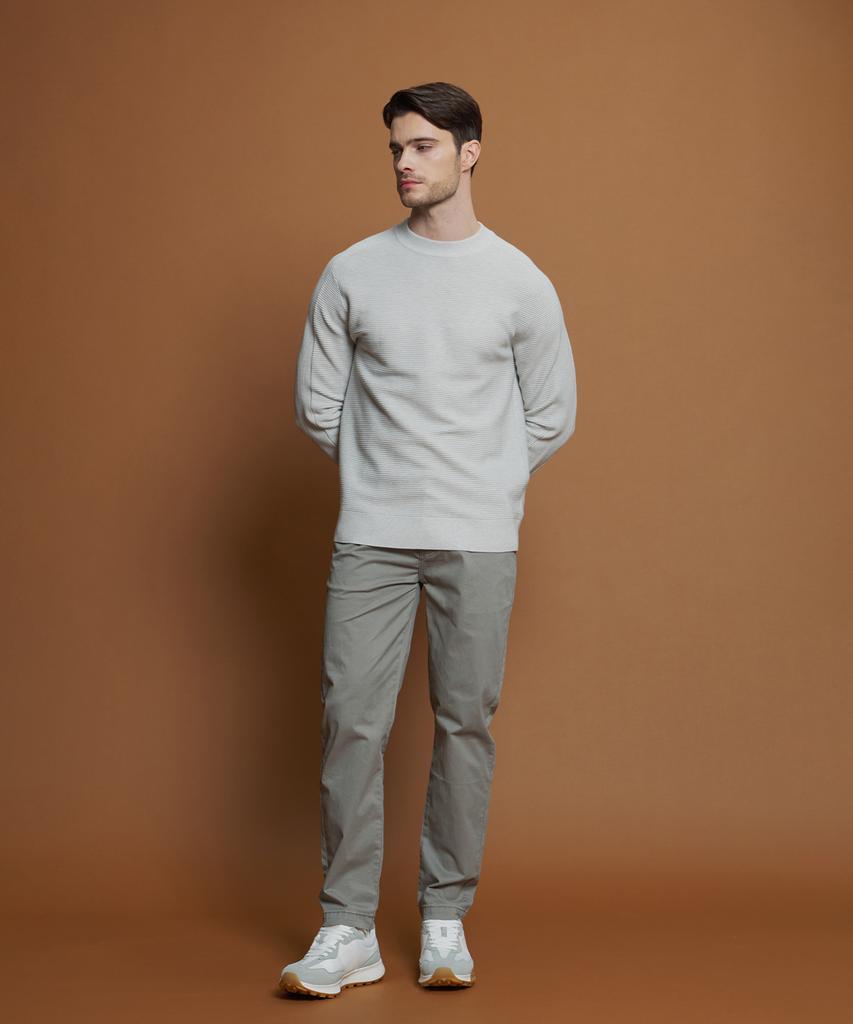 PANICALE Gray Ribbed Crew Neck Knit
