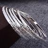 Silver Geometric Circle Bracelet Set - Trendy and Versatile Fashion Accessory for Women