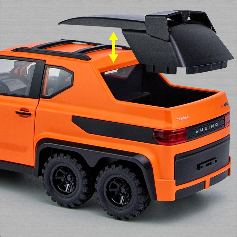 1/18 mastelio WULING MINI EV 6X6 liejimo automobilio modelio žaislas, patraukiama atgal žaislinė transporto priemonė su garsu ir šviesa, skirta vaikams, mažiems berniukams, mergaitėms, dovanų kolekcija