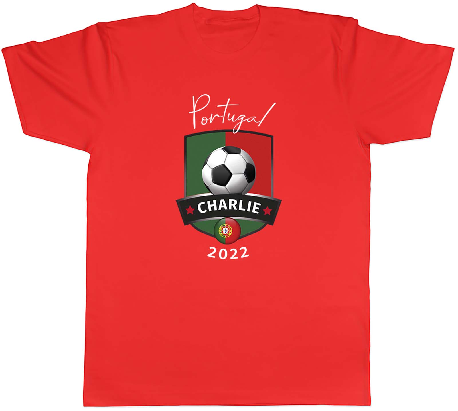 Personalised Unisexs T Shirt Portugal Football World Cup Footy Soccer Unisex Tee S