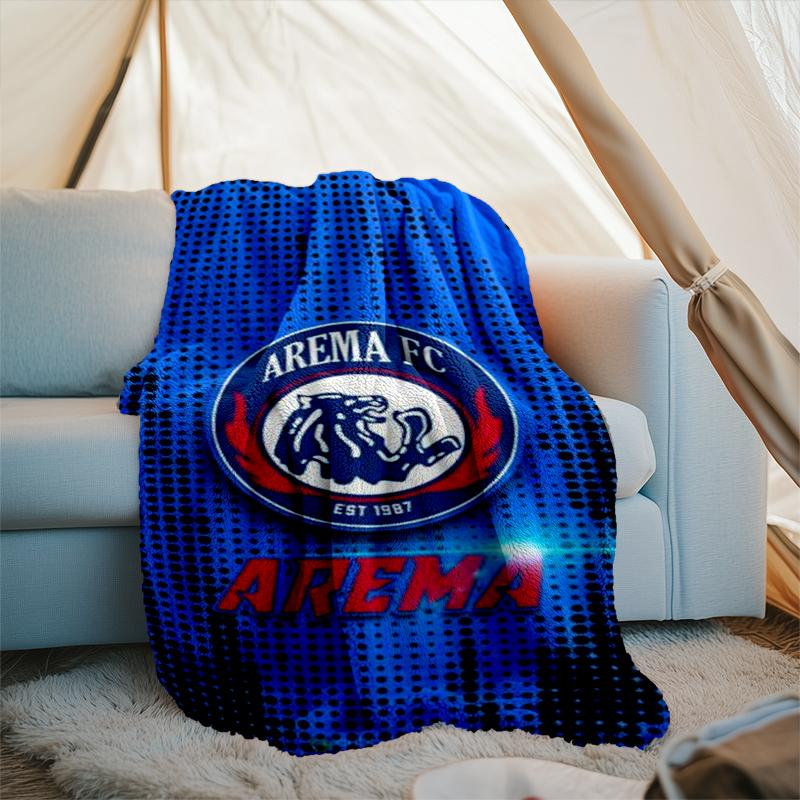 1PC Arema Football club Printed Soft Flannel Blanket Throw for Adult Bedroom Living Room Sofa Camping Travel Fan gifts Christmas Gifts