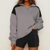 Womens Quarter Zip Pullover Sweatshirt Loose Fit Casual Plain Pullover Hoodie Lightweight Long Sleeve Top for Everyday Wear