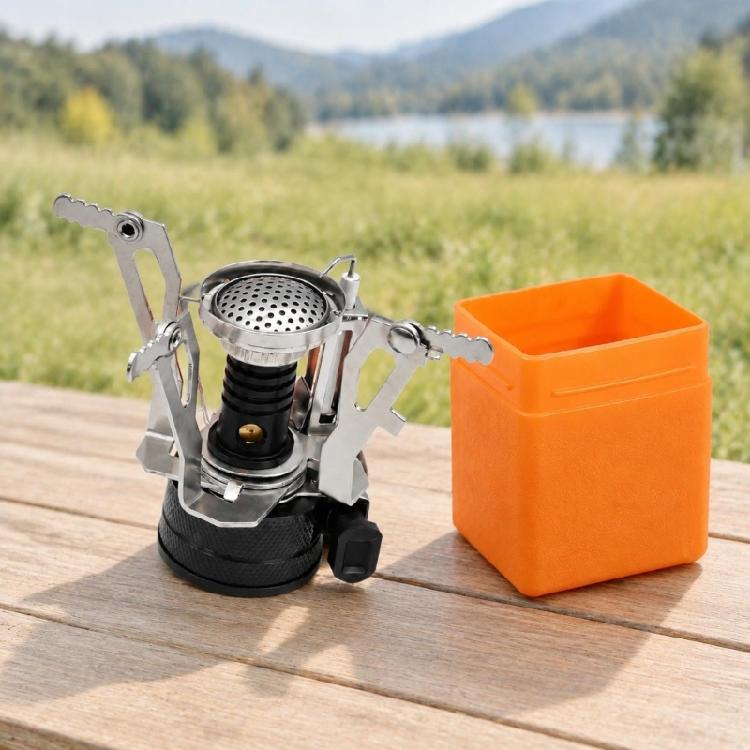 Outdoor Gas Cooker Stove Head with Folding Cookware Rest for Boiling Water, Making Coffee, and Heating Camp Meals Outdoors