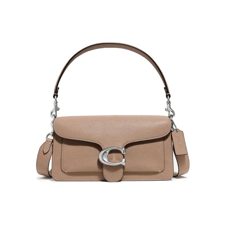 

New COACH Tabby Glossy Pebbled Cow Leather Shoulder Bag Crossbody Bag Handbag Medium Size Women s Coffee 73995-LHTAU 25.9*7.6*15.0CM