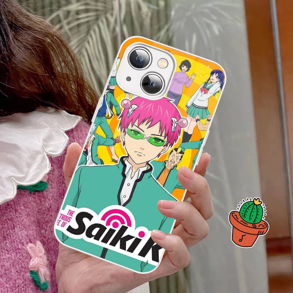 Anime Saiki Kusuo Tempered Glass For Iphone 14 13 12 11 Pro Mini XS MAX 14Plus X XS XR Cover