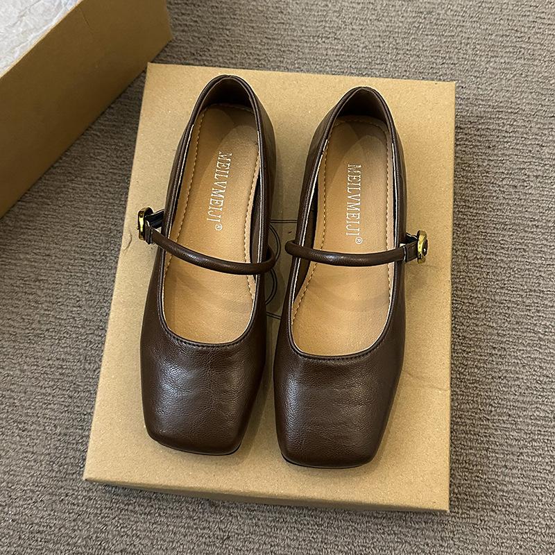 Flat Mary Jane women's shoes single shoes women's new spring gentle evening shoes with skirts small leather shoes
