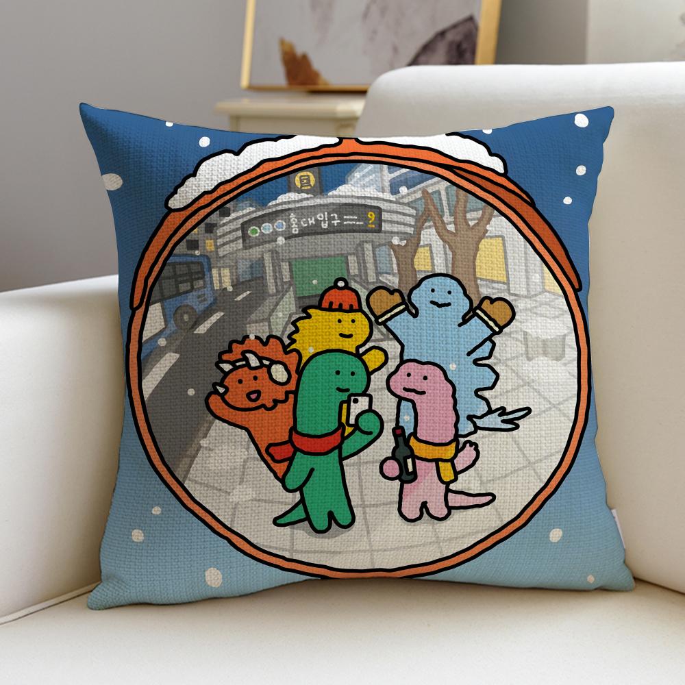 Quirky JJogumanS Cushion Cover Breathable and skinfriendly linen pillowcase square removable and washable cushion