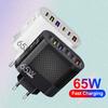 Mark 65W Multi-Port Charger: 3 USB + 3 Type-C, EU/US/UK Plug