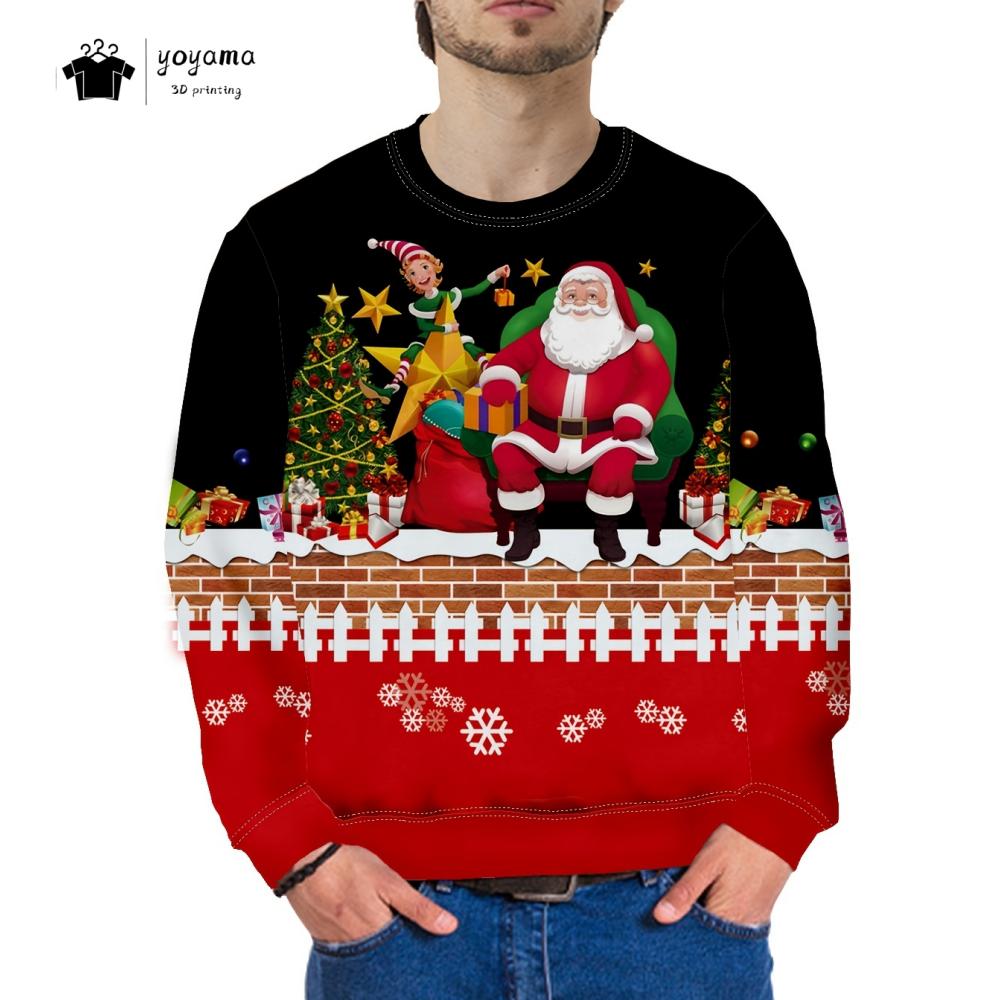 New Christmas Men's Long Sleeve Snowman Graphic T-Shirts Men Fall Fashion Oversize Man Clothes Trendy Hundred Y2k Men's Clothing