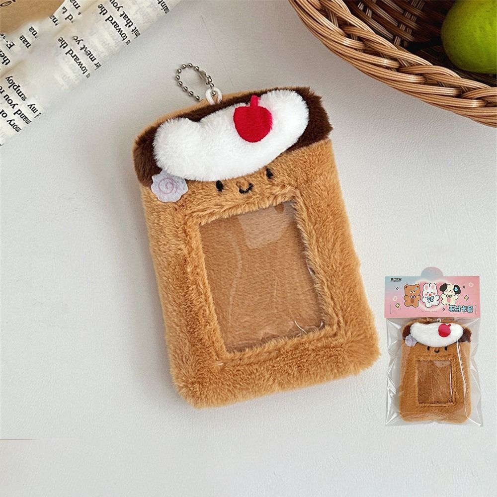 

Soft Photo Protector Case Cute ID Credit Case Portable Cartoon Plush Card Holder Meal Card style 3