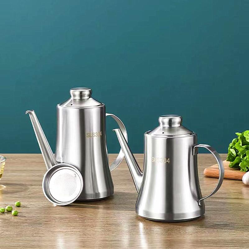 Stainless Steel Oil Bottle Household Leak-proof Waterproof Oil Pot Practical Seasoning Tank Kitchen Supplies