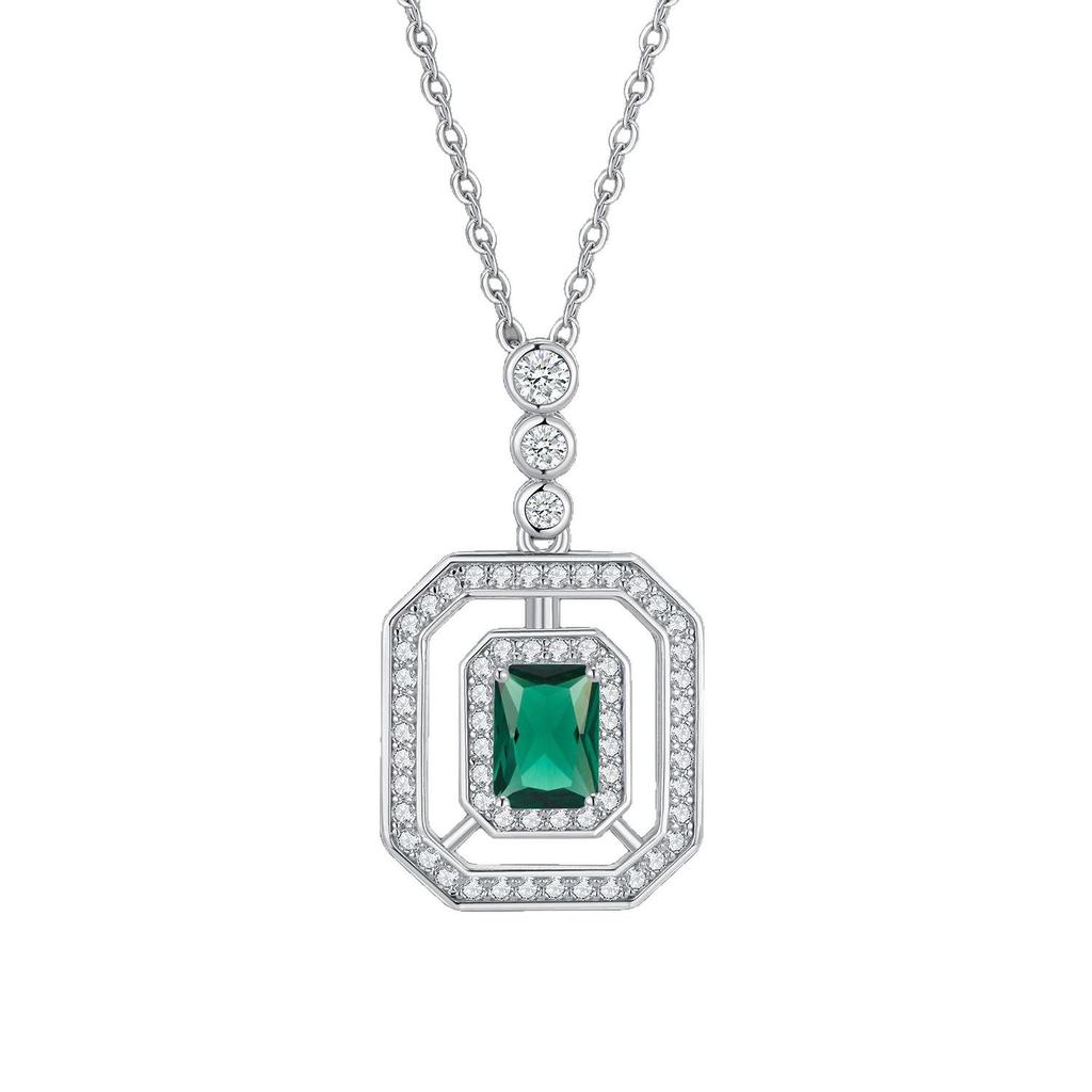 S925 Sterling Silver Cultured Pearl Necklace for Women - Square Design, Retro Fashion, Light Luxury, High-End Feel
