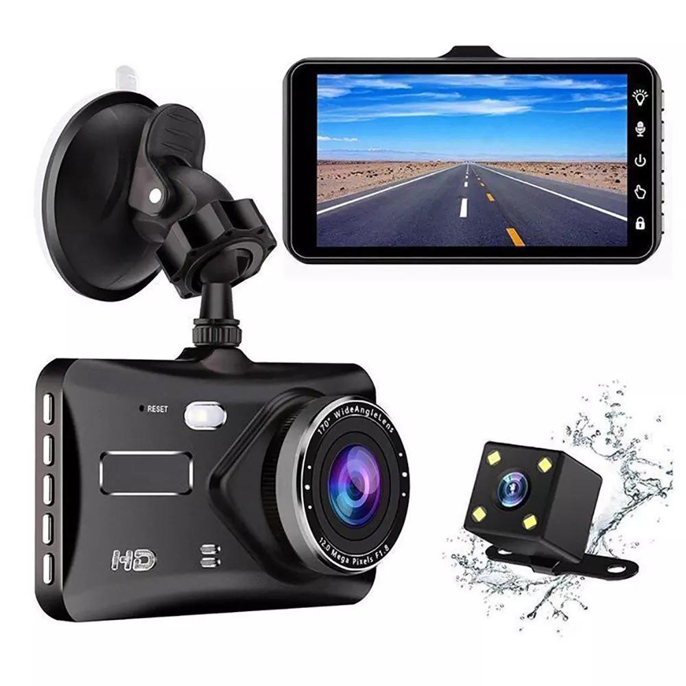 4" Touchscreen Dual Lens 1080p HD Car Recorder - Front & Rear Recording with Reversing Image