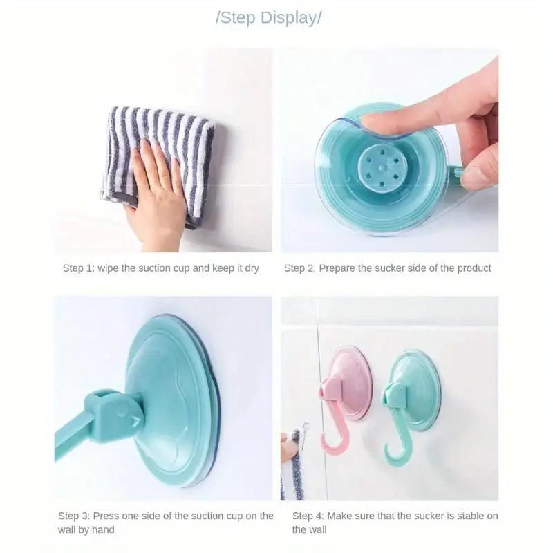 1PCS Bathroom Strong Vacuum Suction Cup Hook Kitchen Door Suction Wall Glass Wall Hanging Free Punching Load-bearing Adhesive Hook