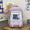 Backpack Solid Color Student Large Capacity Schoolbag Outdoor Leisure Travel Bag