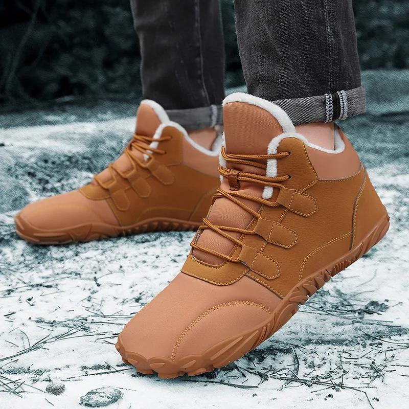 Winter Men's Casual Shoes Warm Men Snow Boots with Fleece Non-slip Waterproof Male Boots 2024 New Couple Boots Botas Para Hombre