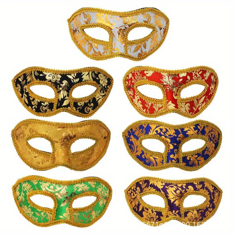 

7Pcs Vintage Men s 7 Colors Half-Face Mask with Intricate Design - Durable Plastic, for Costume Parties & Masquerades