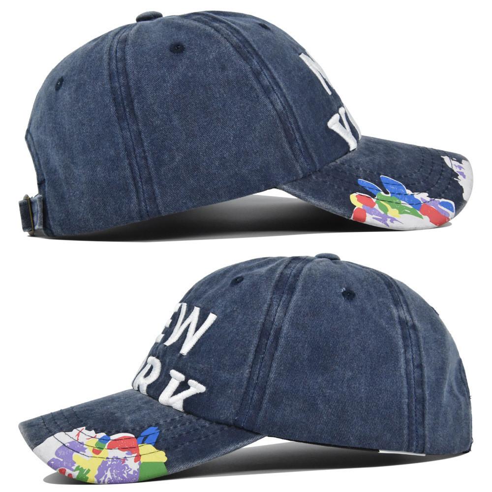 Retro Embroidered Duck Tongue Cap Washed Distressed Trucker Hat For All Seasons