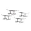 4pcs 4in Boat Tie Down Cleat 316 Stainless Steel Polished Dock Cleat Deck Rope for Speedboat Yacht