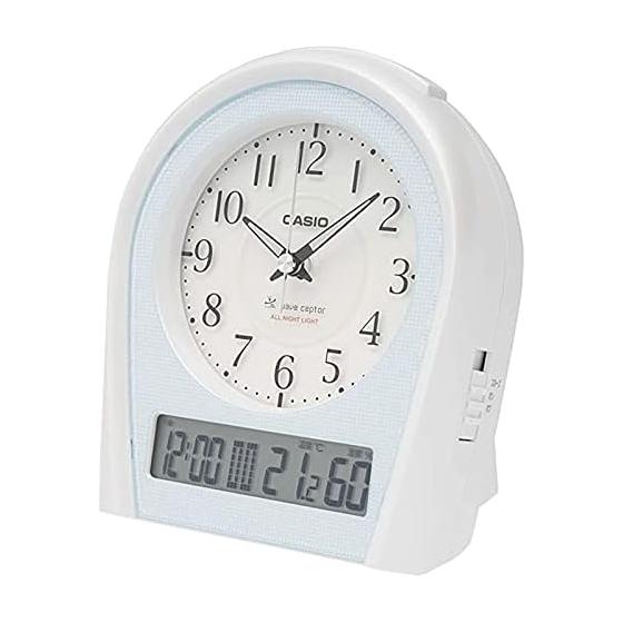 CASIO Alarm Clock Radio Clock Silver Analog Constant Light Temperature Humidity Calendar TTM-160NJ-8JF